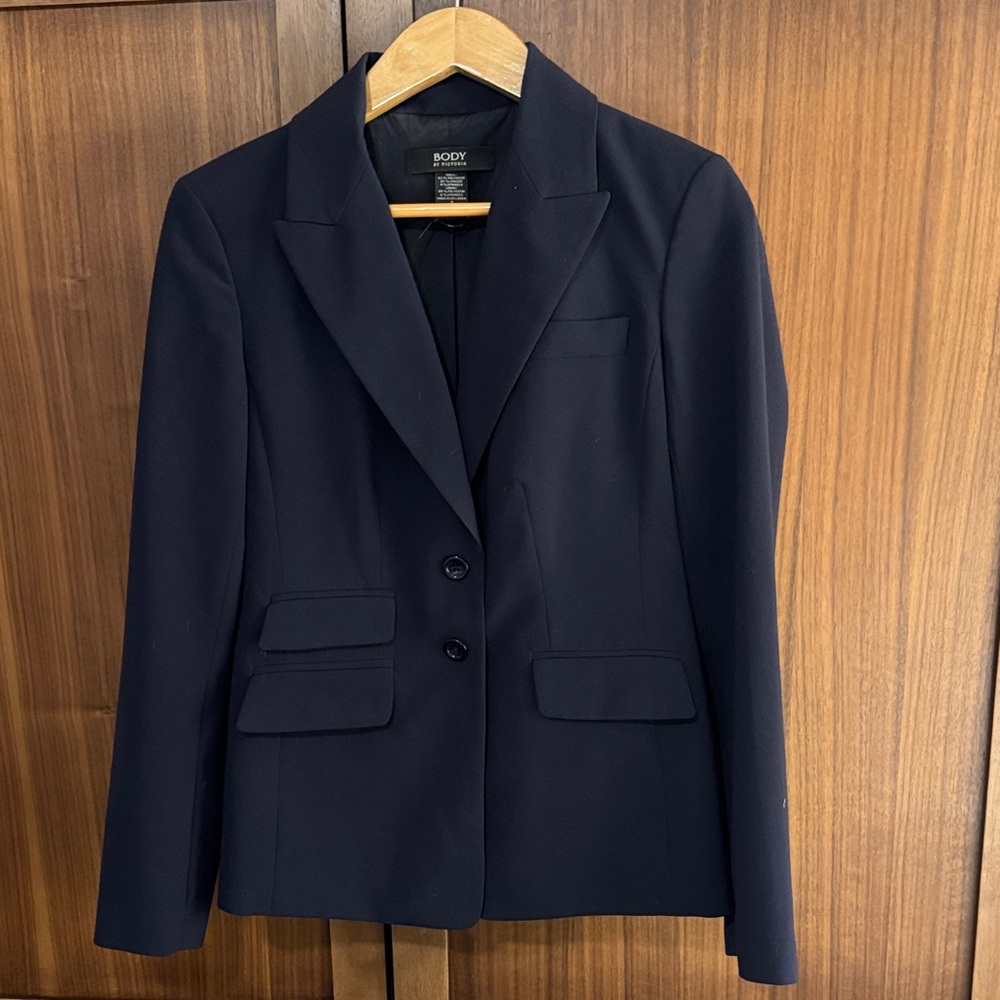 🛍️ Body by Victoria Y2K Classic Navy Women's Blazer EUC Retro Chic
